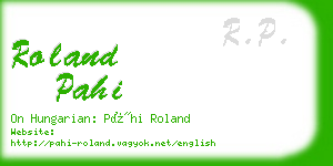 roland pahi business card